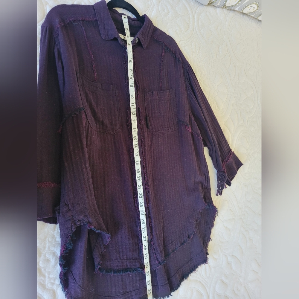 We The Free, Free People Intentionally Distressed Button Down Size Med. - Picture 7 of 8